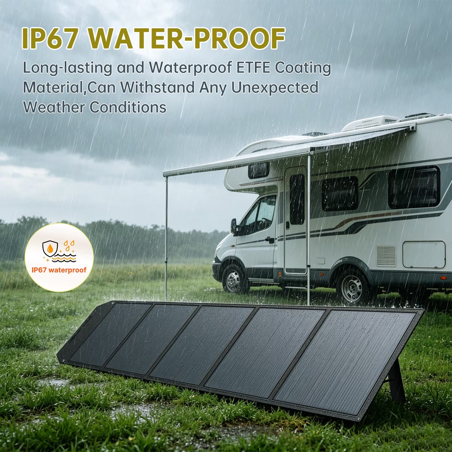500 Watt Solar Panel Foldable Solar Panel Charger with Adjustable Kickstands Portable Waterproof IP67 for Home, RV, Outdoor, Camping, Power Station, off Grid