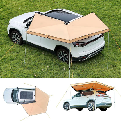 270 Degree Awning, 52 Sq.Ft Driver Side Vehicle Awning, UV50+ Waterproof Car Side Awnings with Carry Bag, All-Weather Overland Awnings Car Shelter for SUV Van Truck Camping