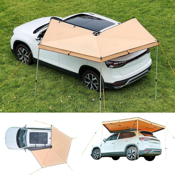 270 Degree Awning, 52 Sq.Ft Driver Side Vehicle Awning, UV50+ Waterproof Car Side Awnings with Carry Bag, All-Weather Overland Awnings Car Shelter for SUV Van Truck Camping