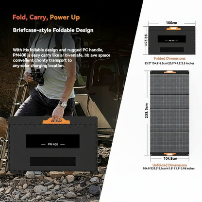 PM 400W Foldable Solar Panel IP65 Waterproof Portable Solar Panel